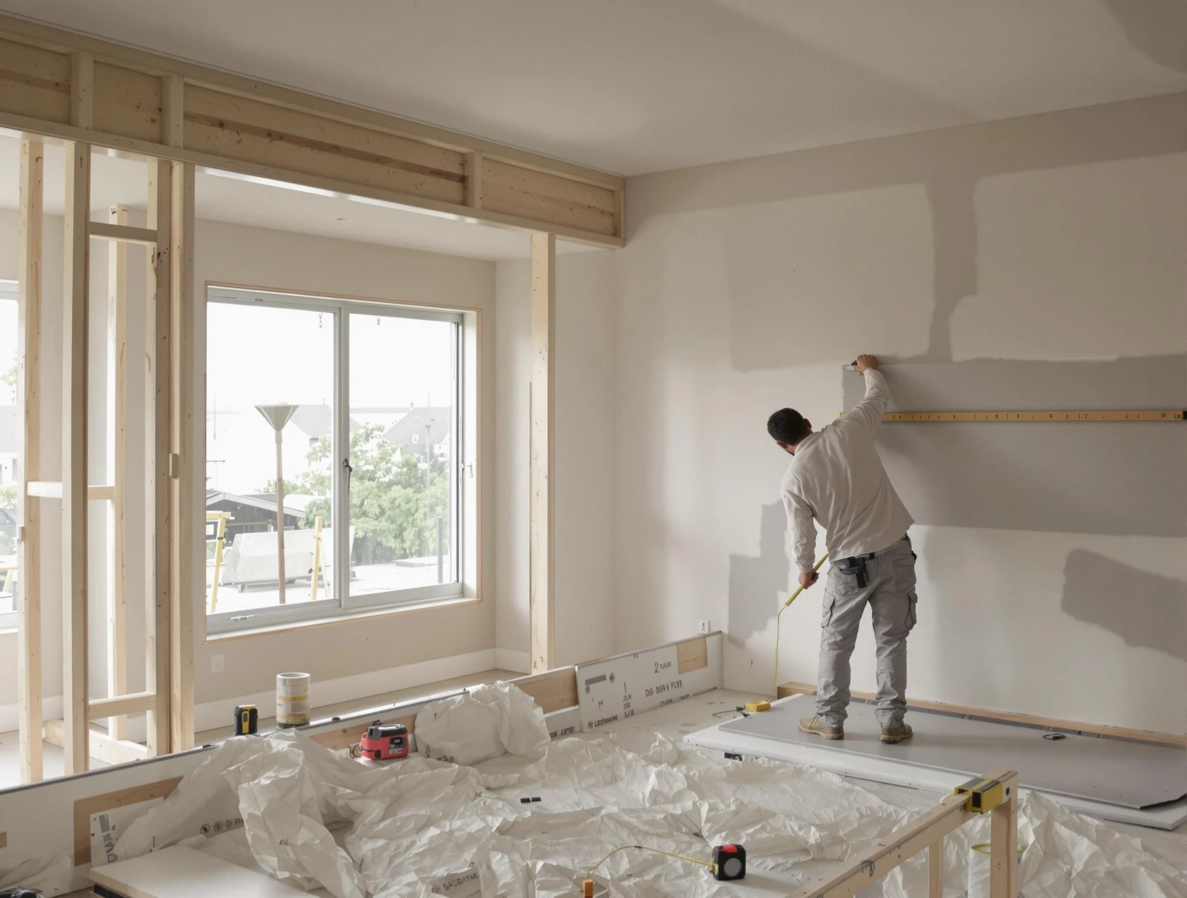 Berea House Painters installing new drywall in Berea, OH