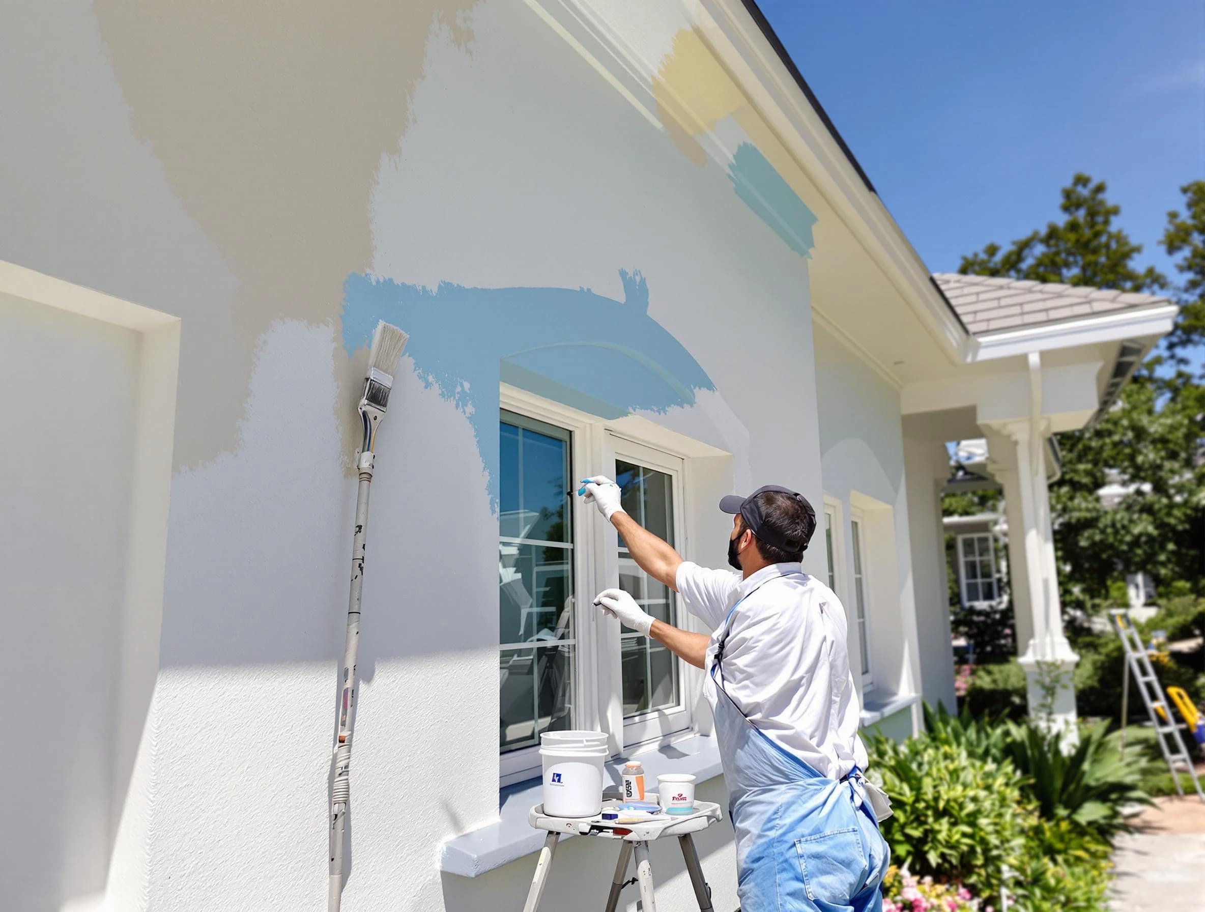 Berea House Painters professional painting the exterior of a house in Berea, OH
