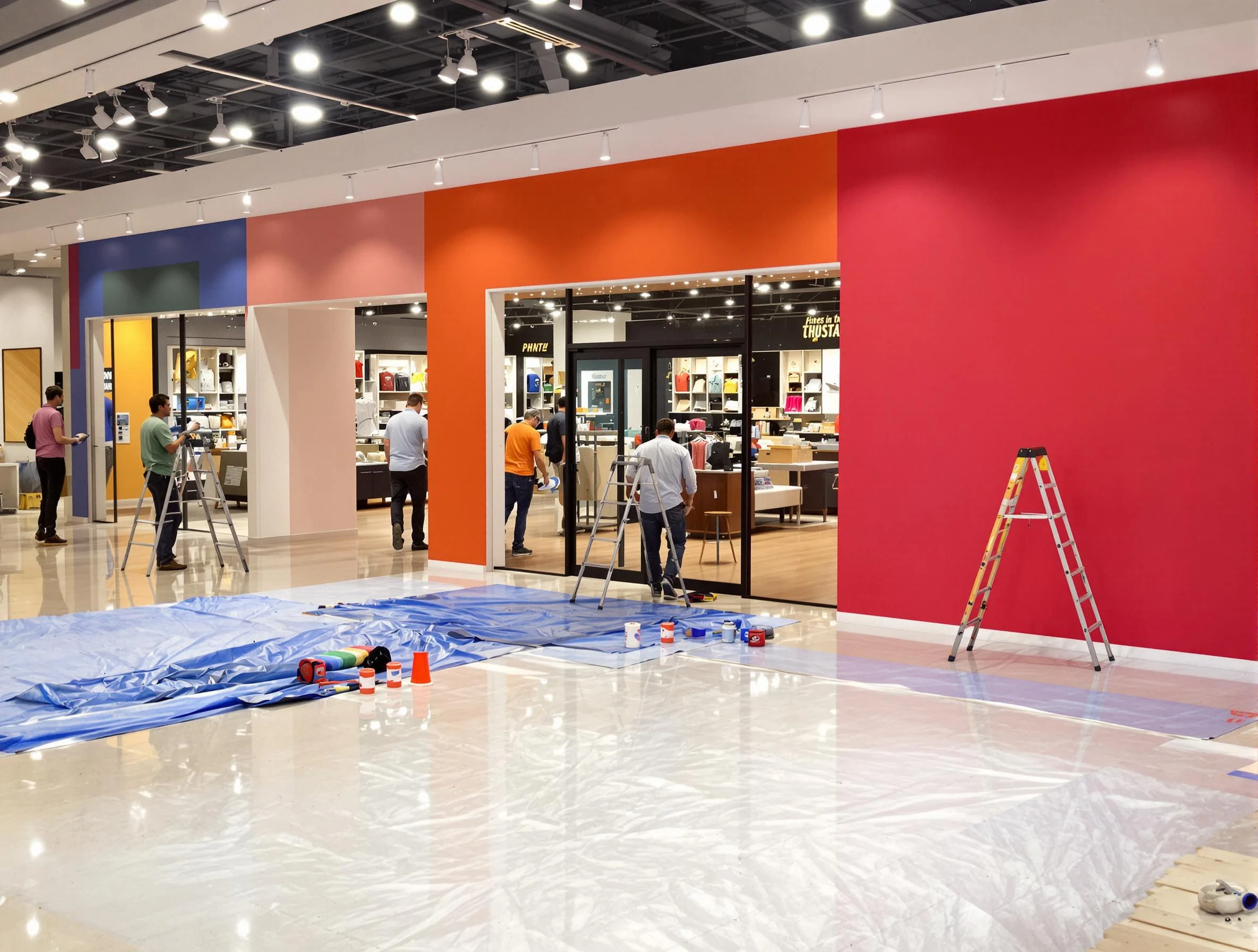 Berea House Painters painting a commercial interior in Berea, OH